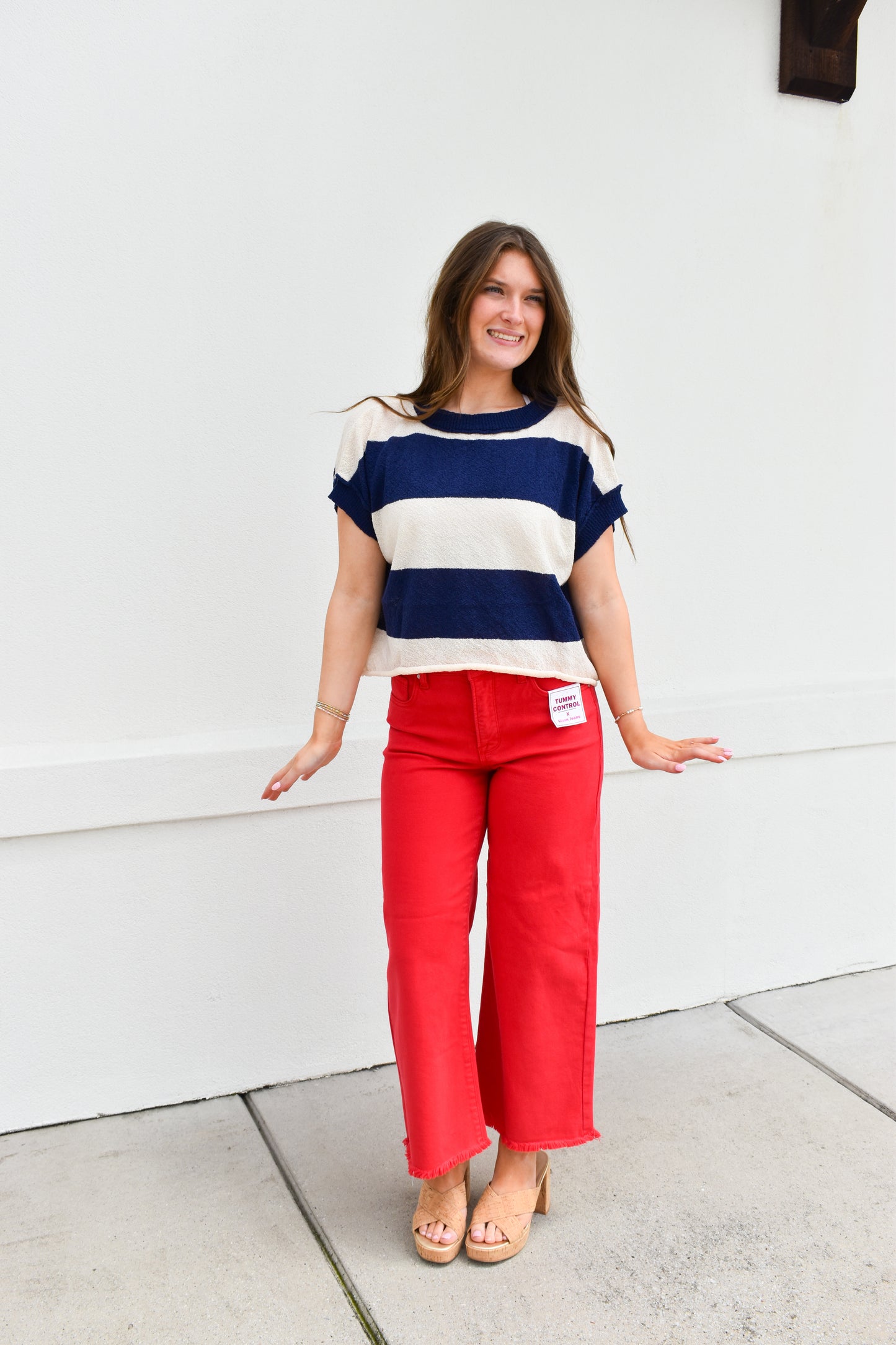 Open Back Stripe Sweater