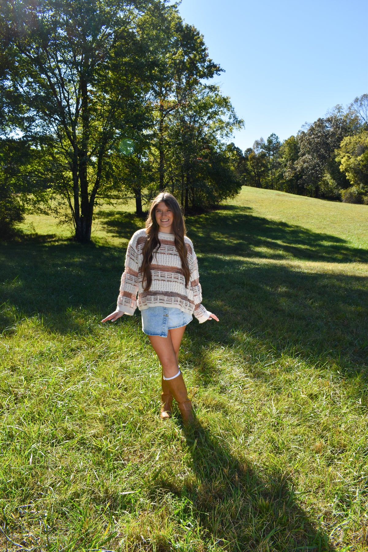 Vintage Soft Check Pattern Chunky Knit Sweater