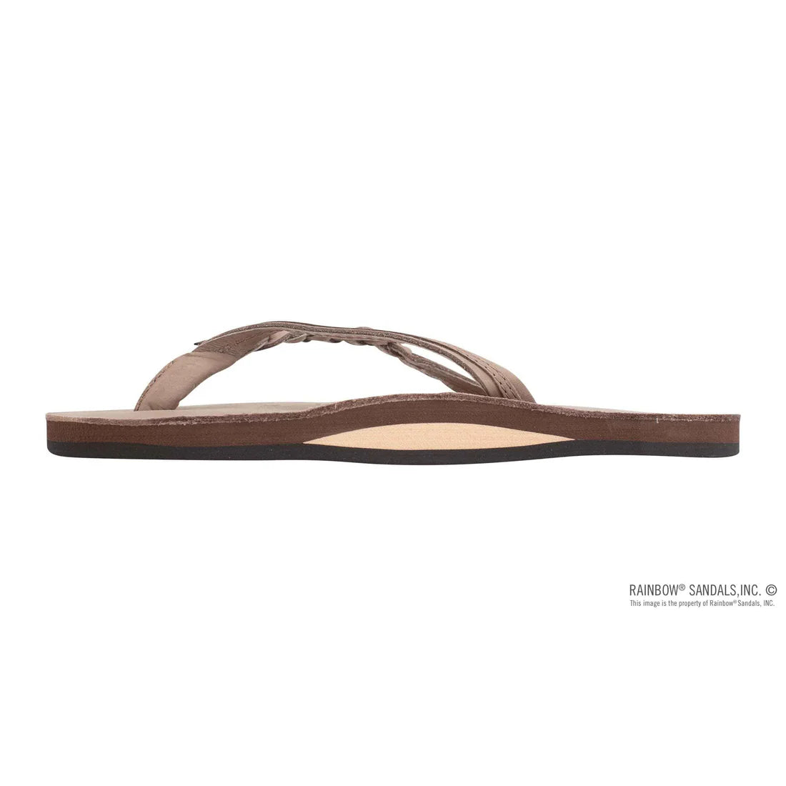 "Rainbow" Dark Brown Flirty Braidy Flip Flops