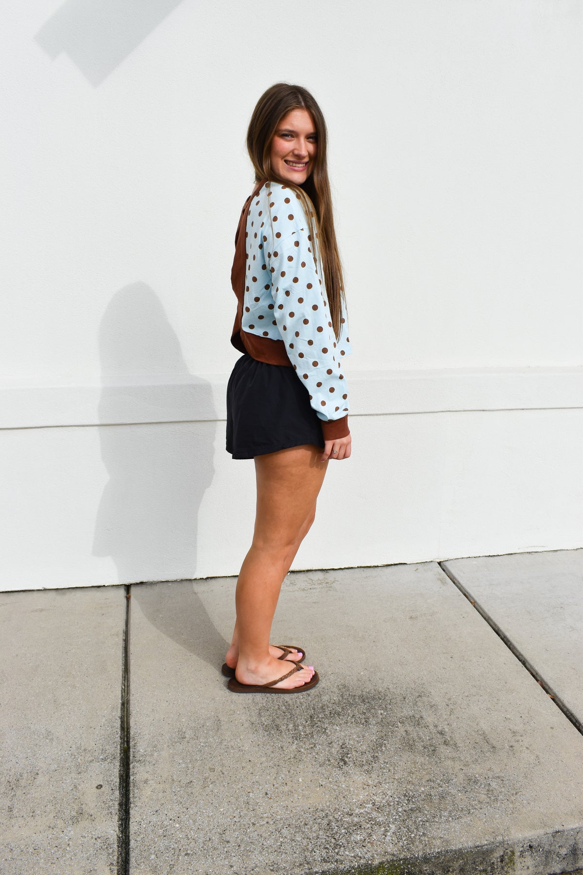 Polka Dot Top W/ Back Cutout