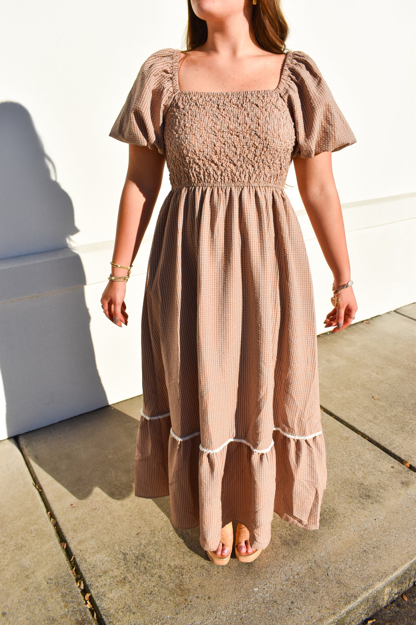 Amber Smocked Bubble Maxi Dress
