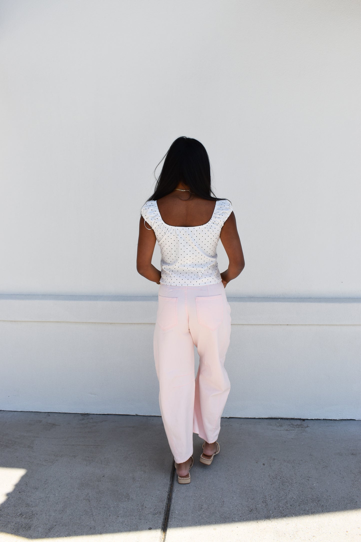 Polka Dot Peplum Top