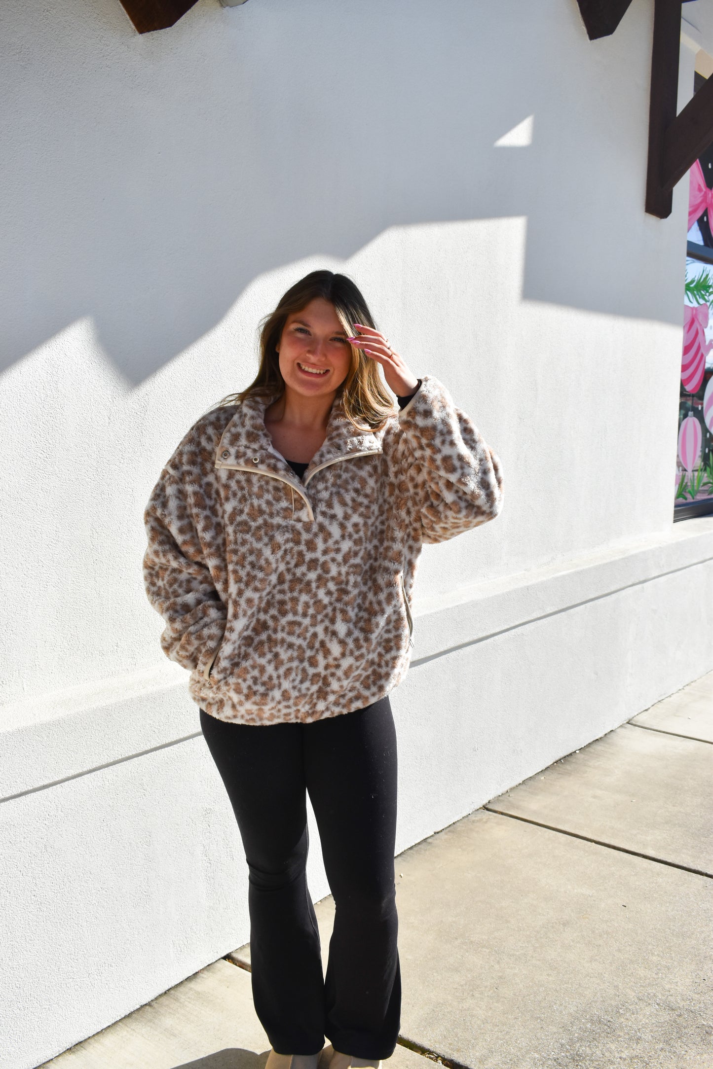 Leopard Fleece Pullover