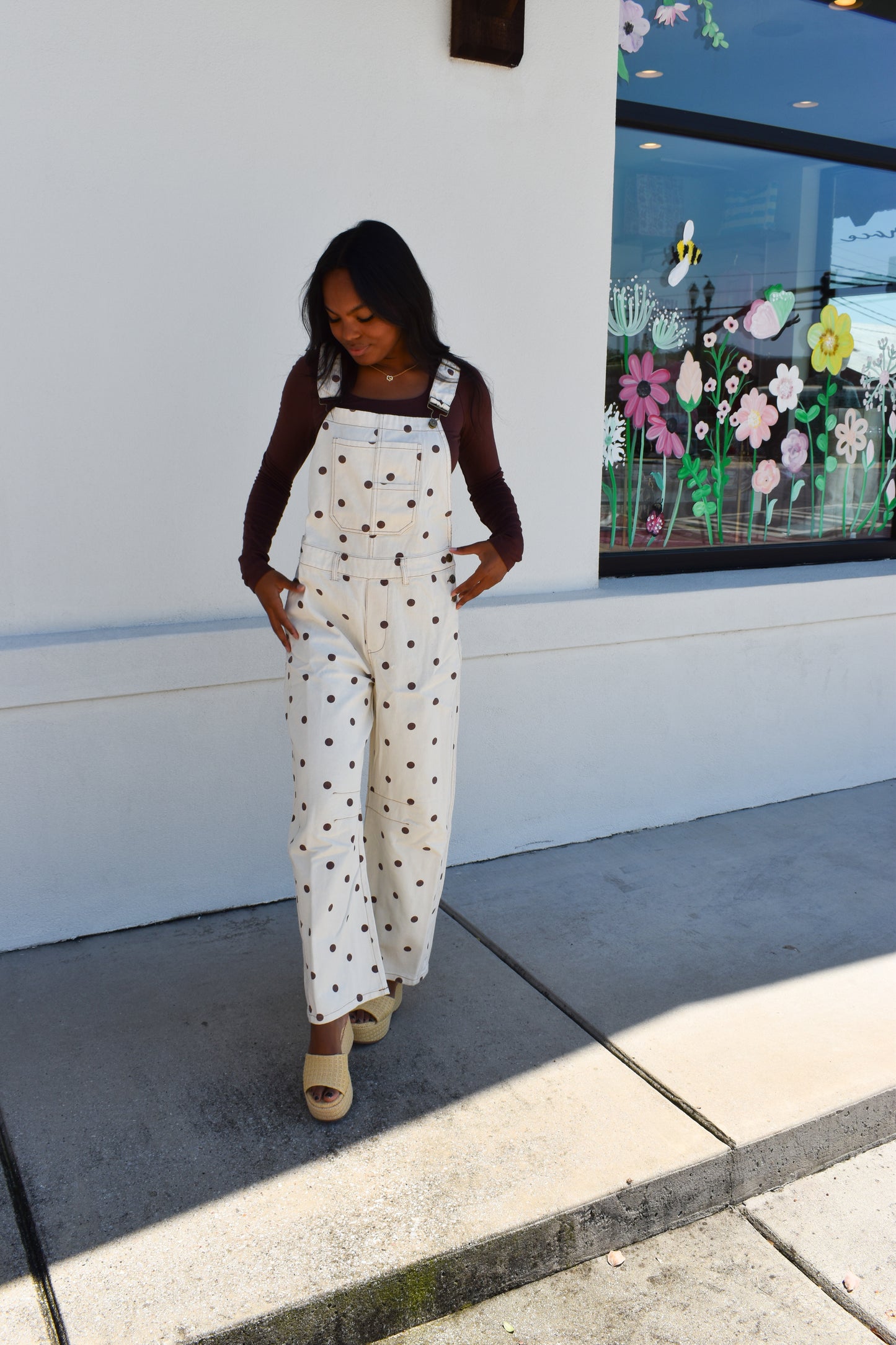 Polka Dot Twill Overalls