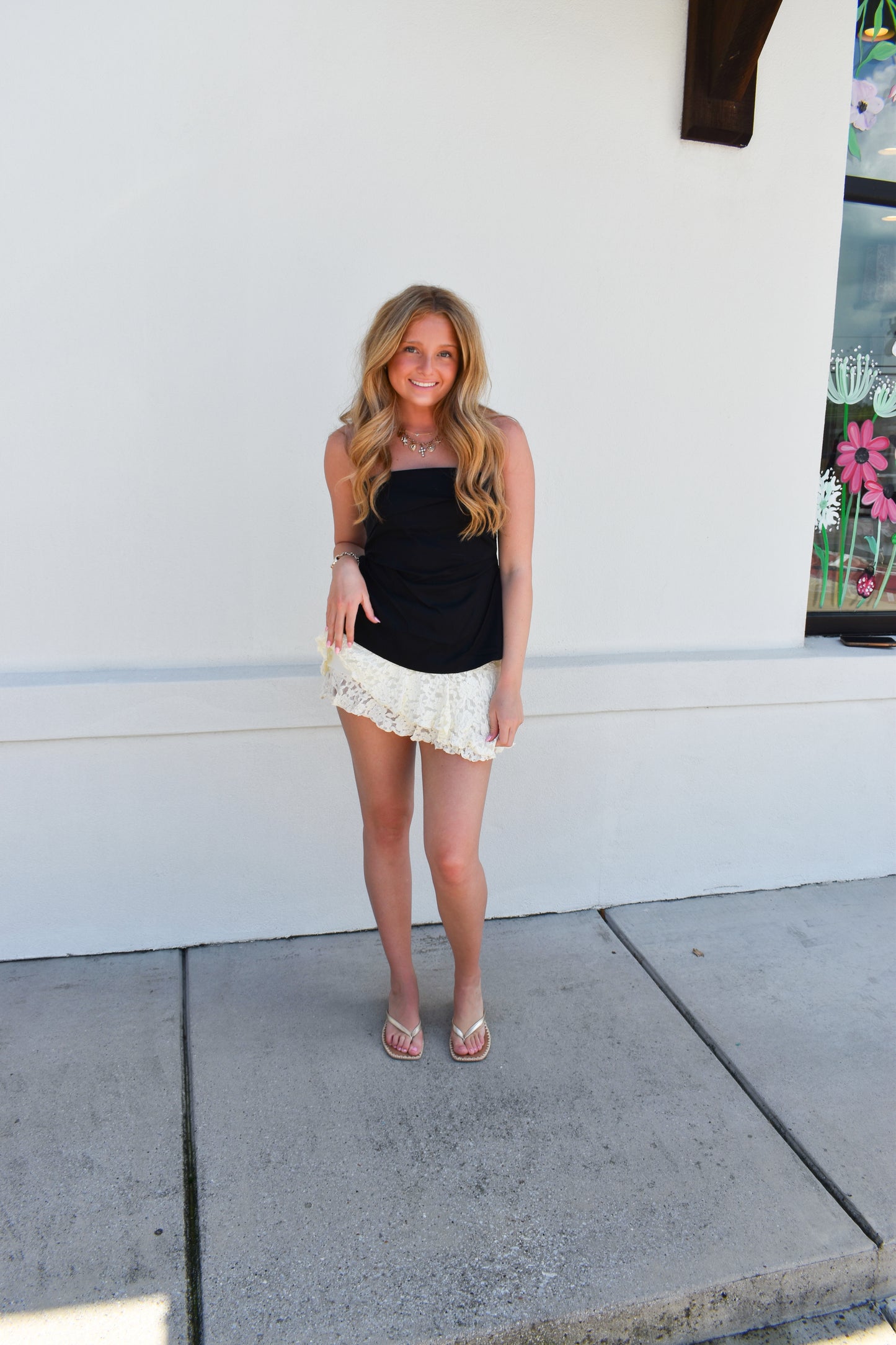 Courtney Strapless Smocked Top