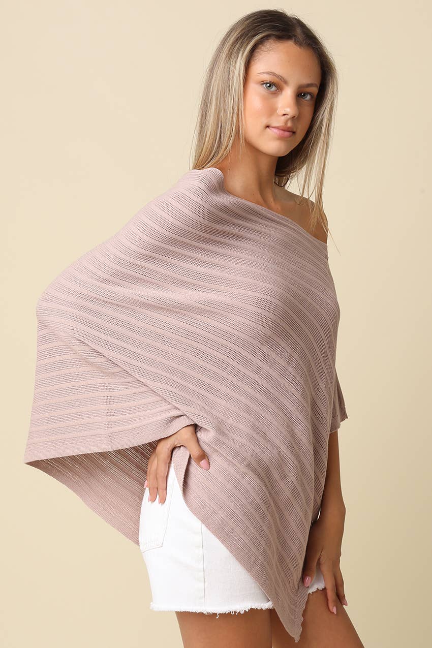 Lilia Asymmetrical Knit Poncho Top