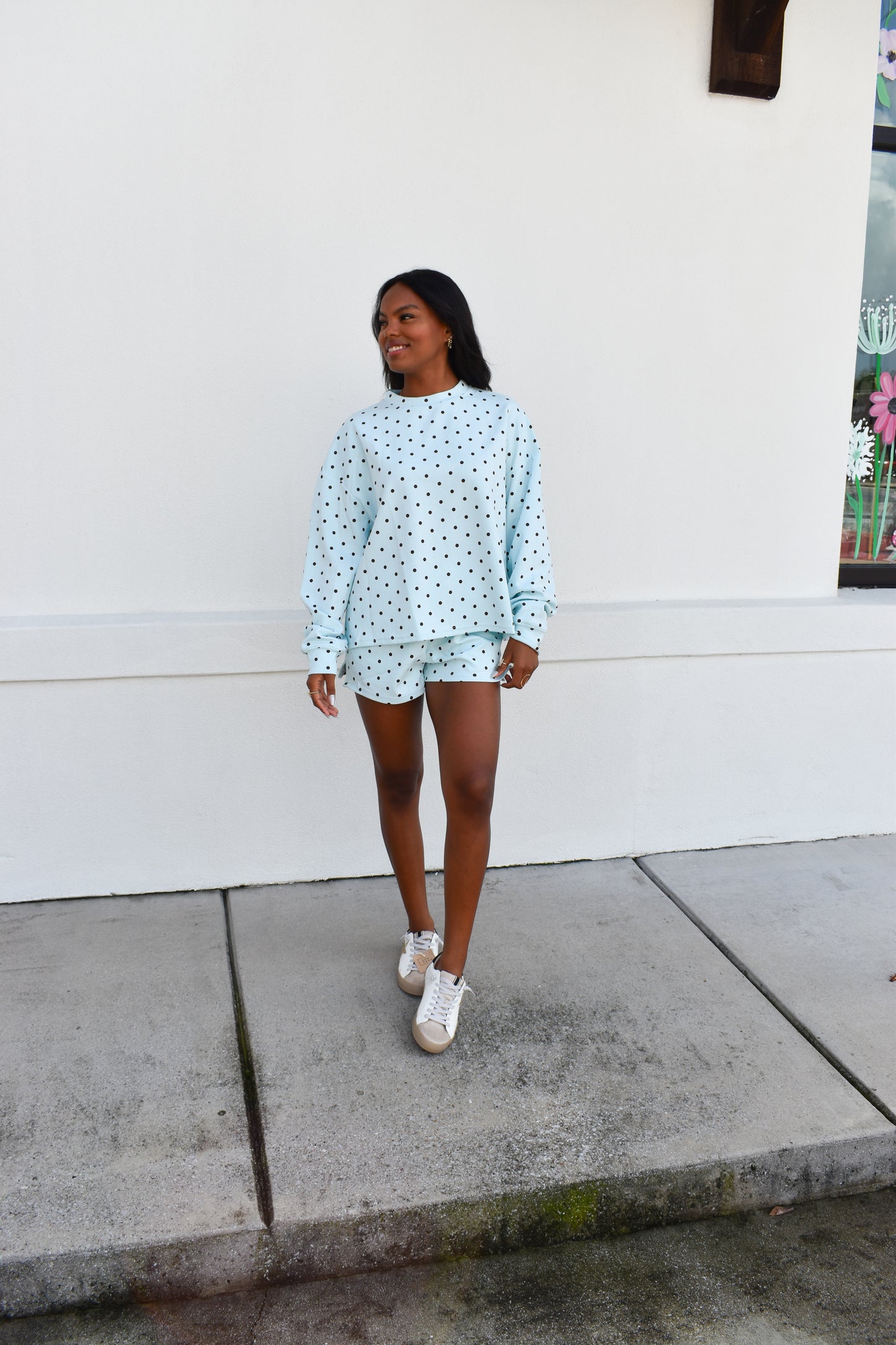 Blue Polka Dot Sweatshirt