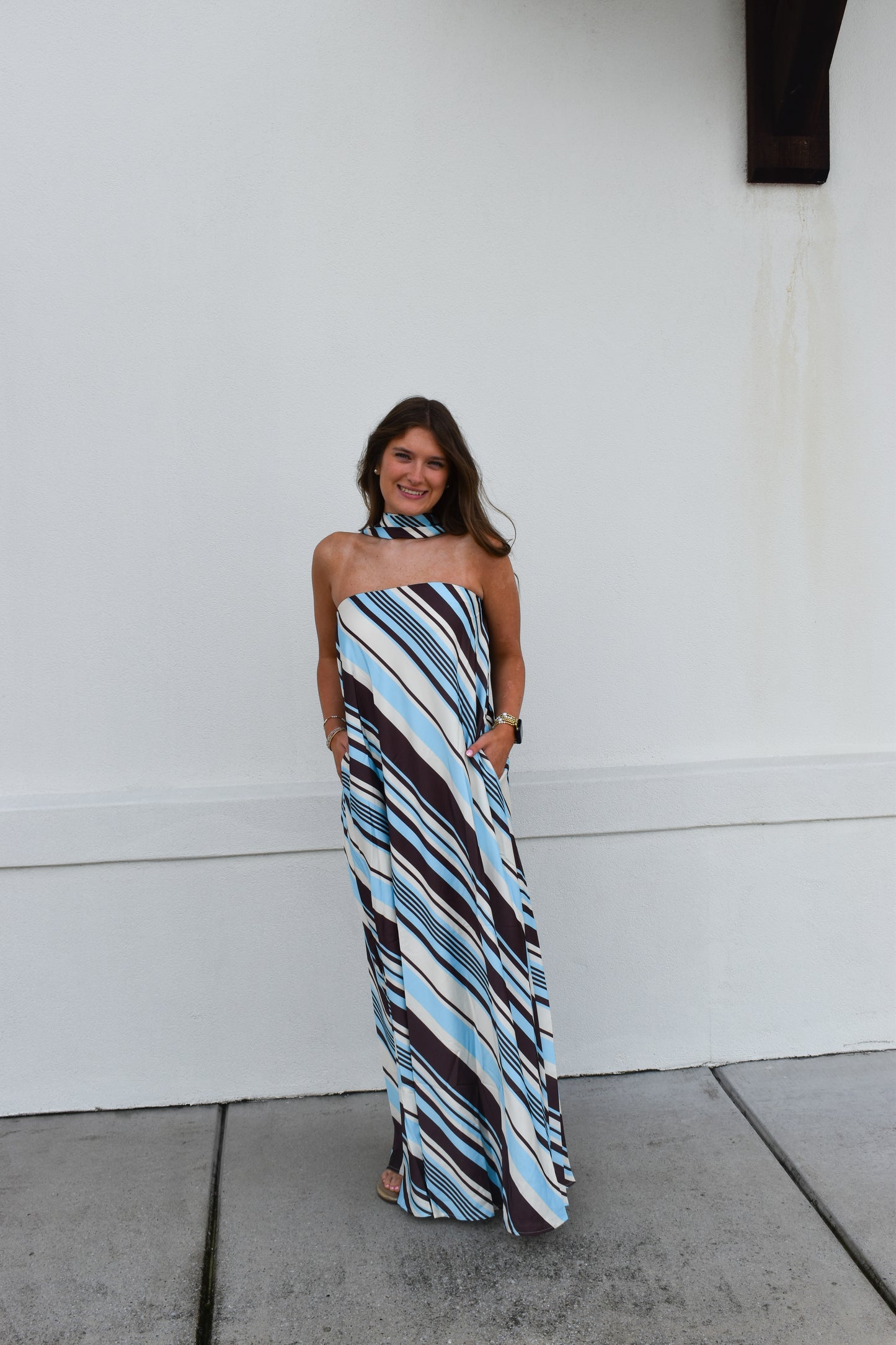 The Riviera Stripe Maxi Dress