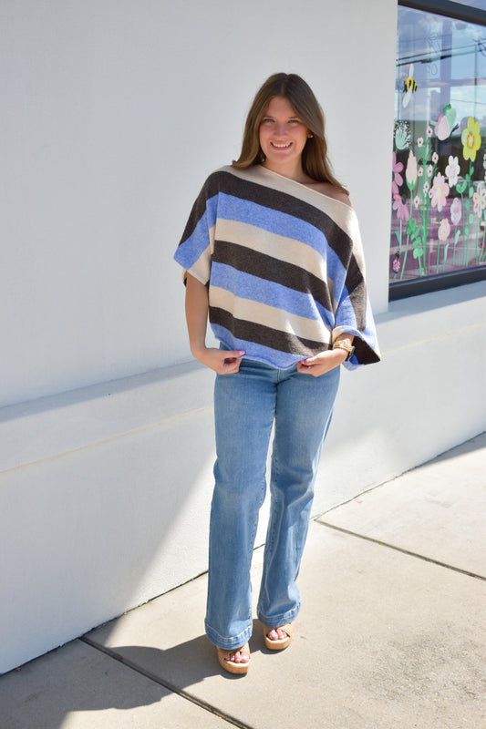 Katie Stripe Dolman Knit Top