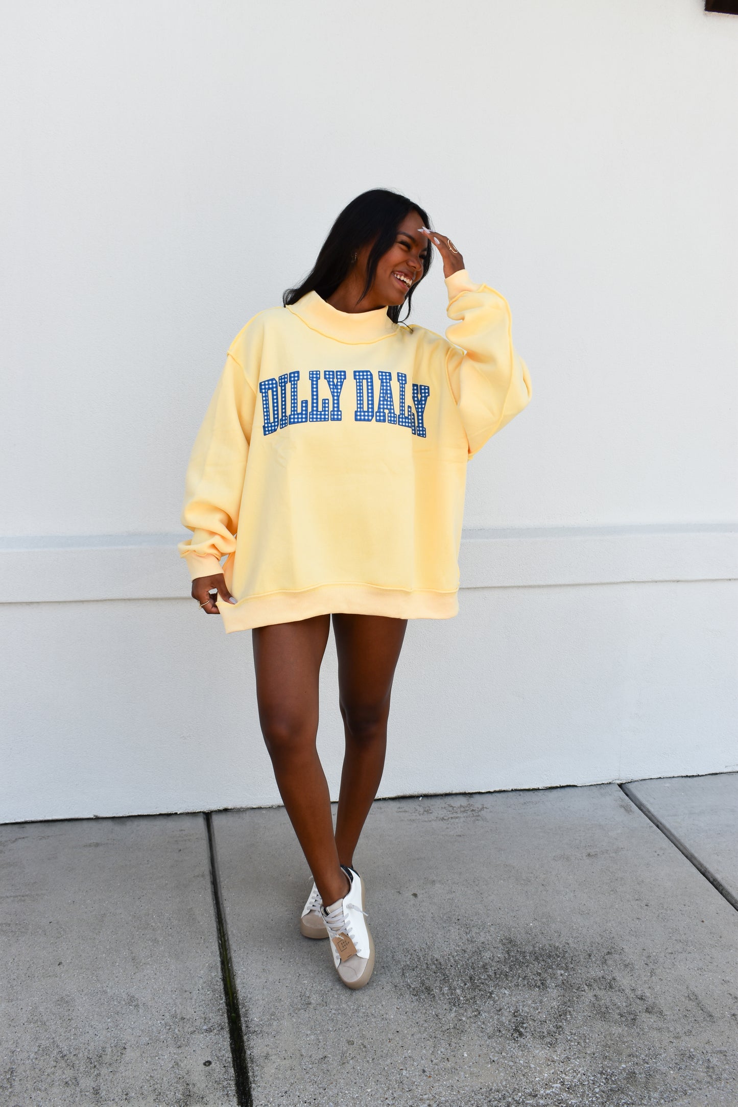 'DILLY DALLY & LOLLY GAG' Reversible Mockneck