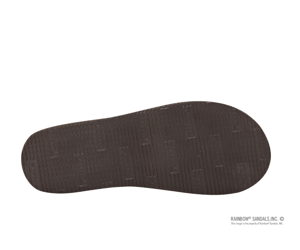 "Rainbow" Dark Brown Crystal Flip Flops