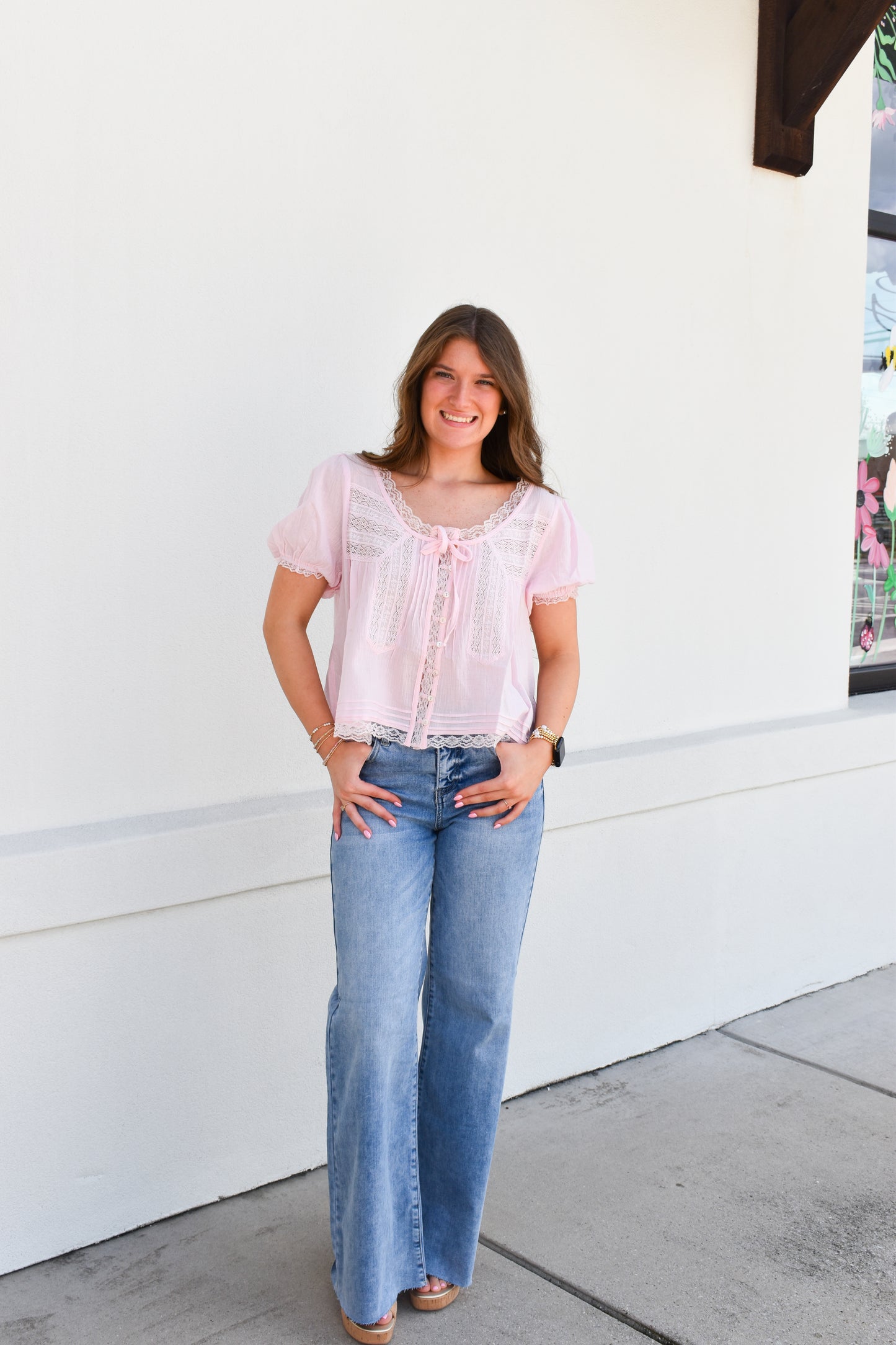 Lace & Lovely Top: Pink