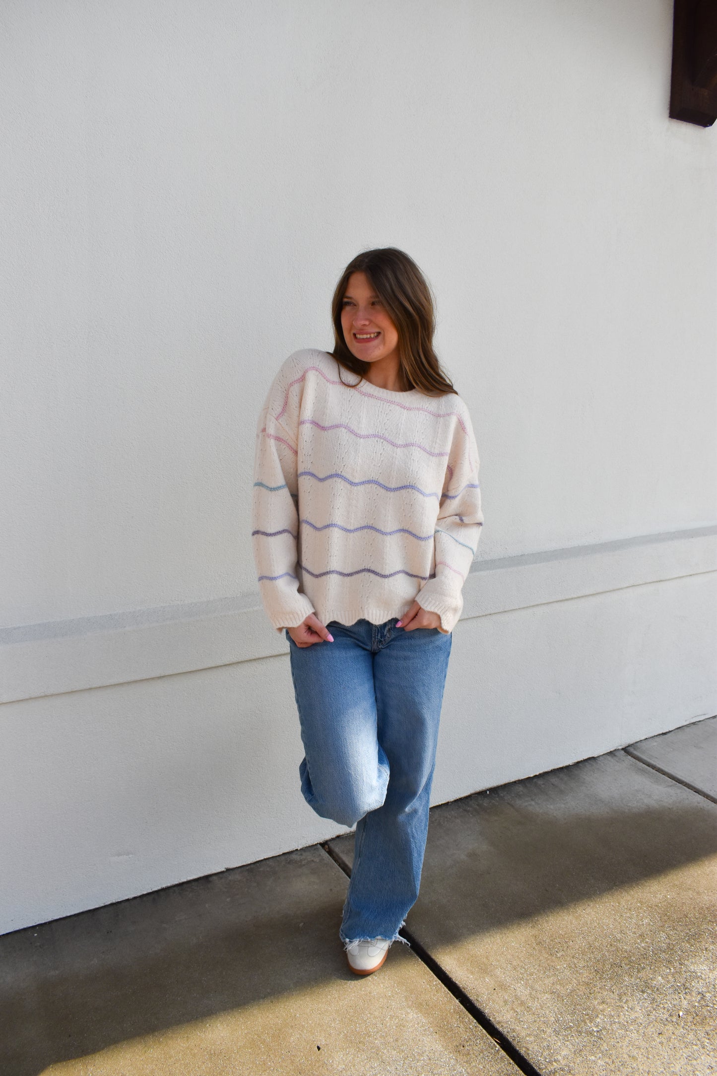 Scallop Ombre Wool Sweater