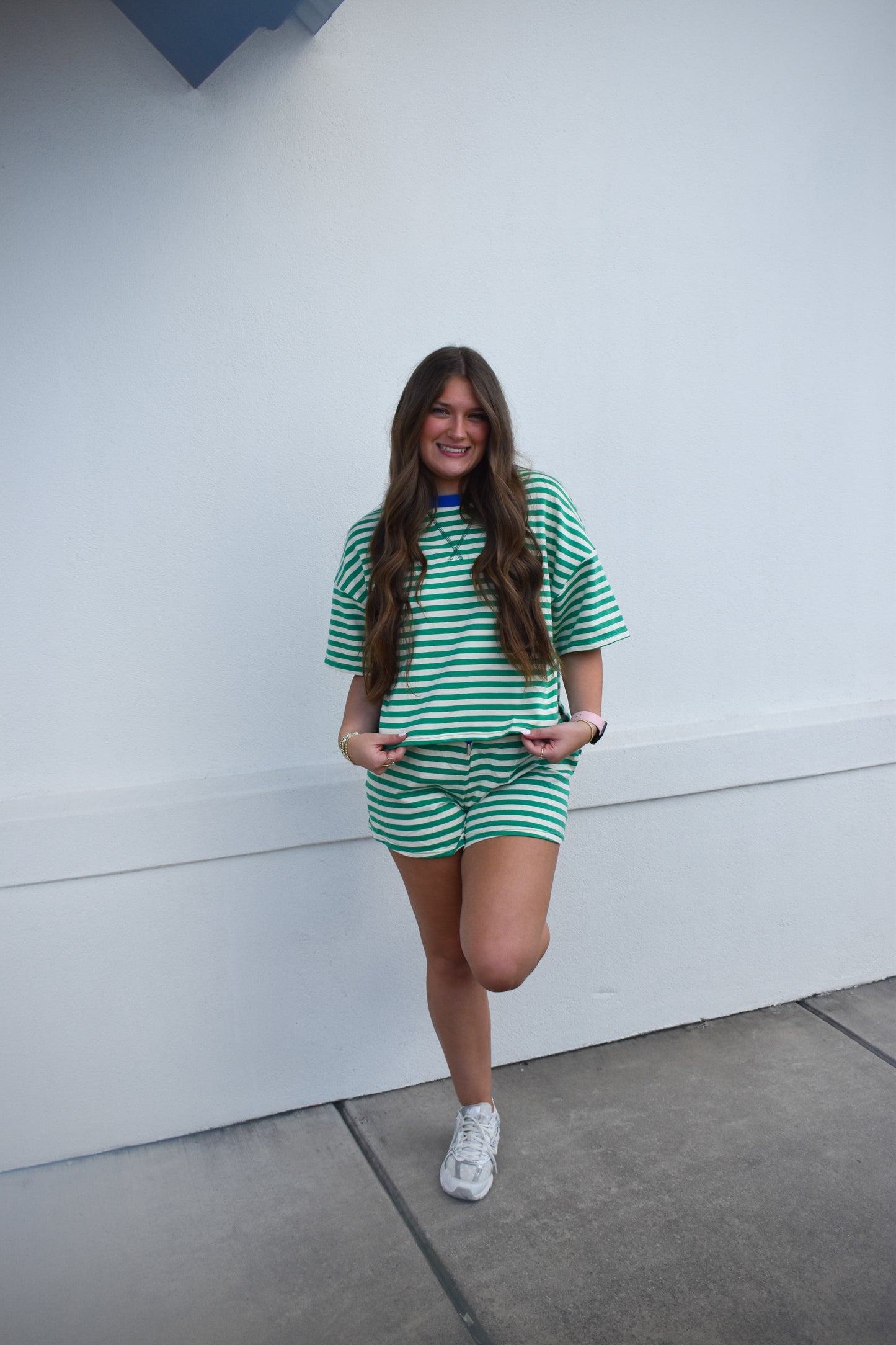 Striped Terry Two-Tone Top