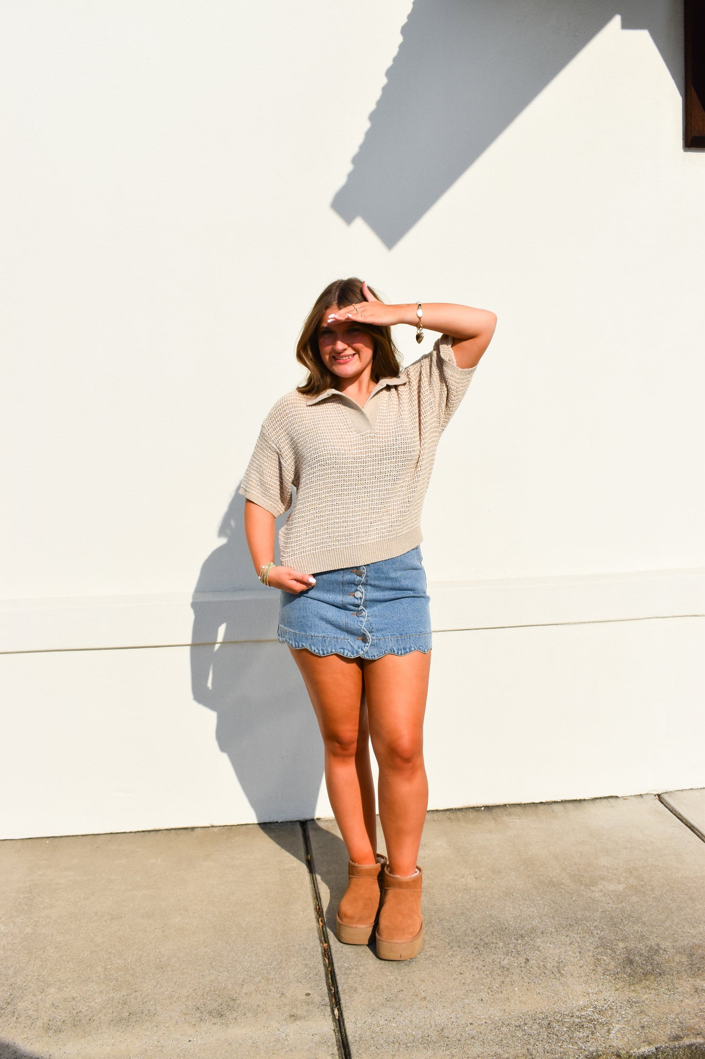 Rowan Collared Knitted Top
