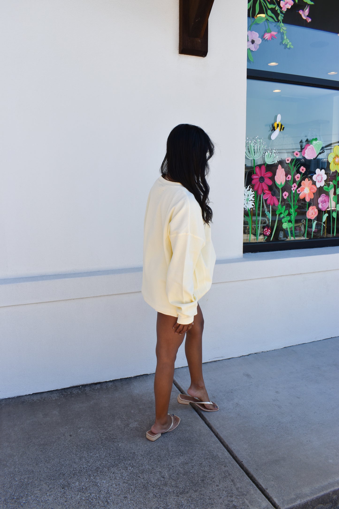 Lulu Mac Waffle Long Sleeve: Yellow