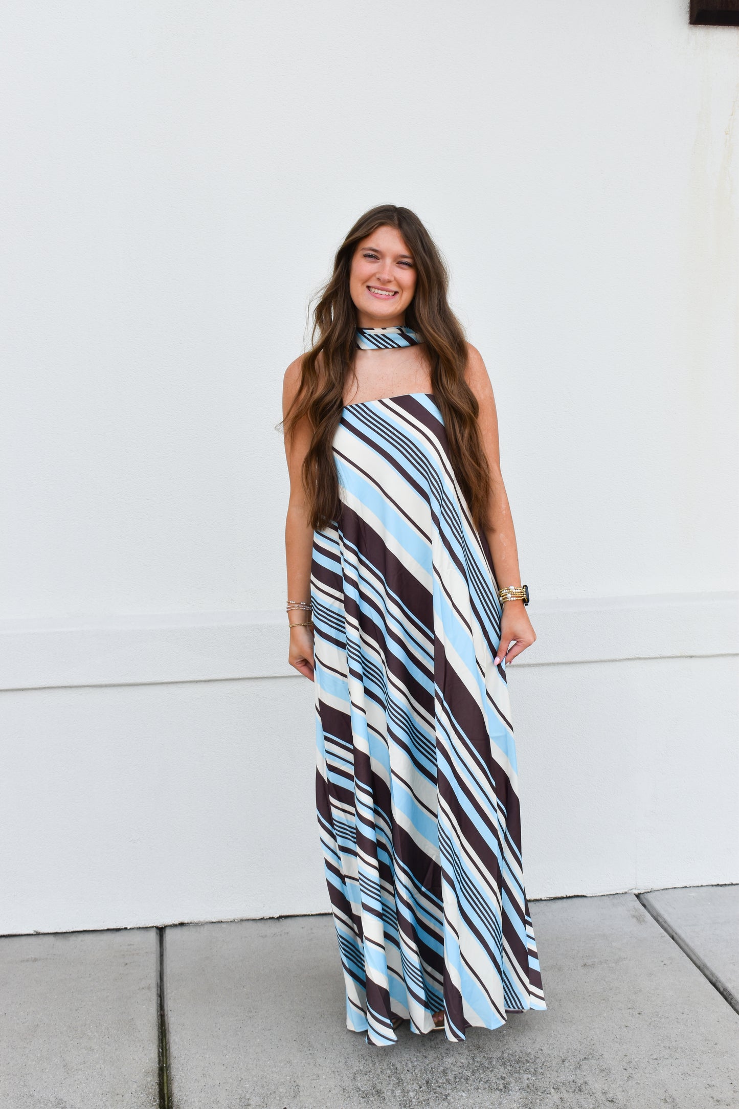 The Riviera Stripe Maxi Dress