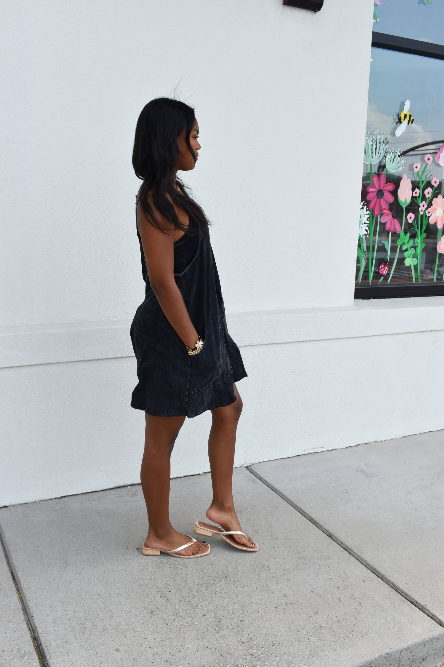 Mineral Washed Knit Mini Dress