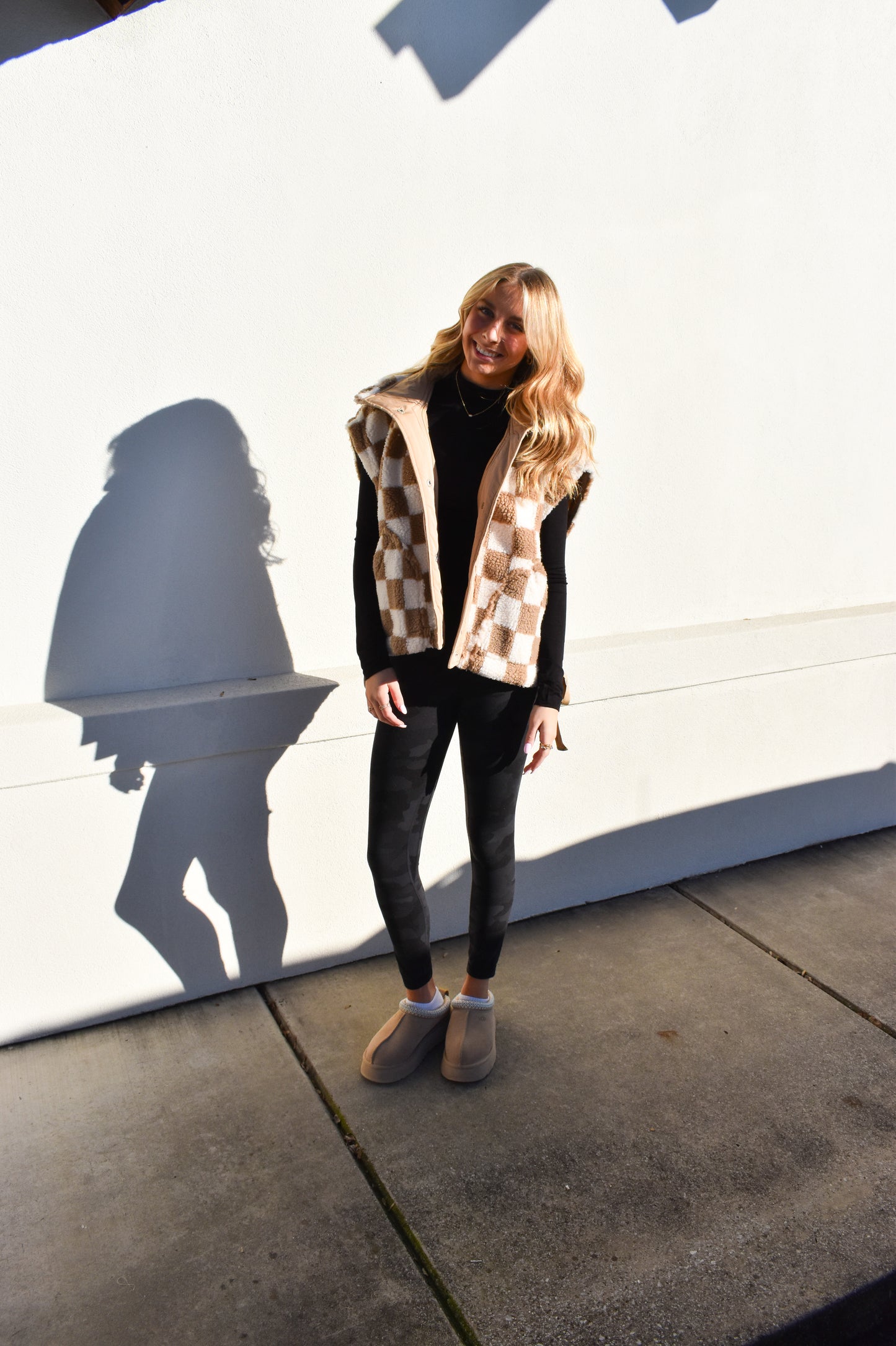 Checkered Fleece Vest