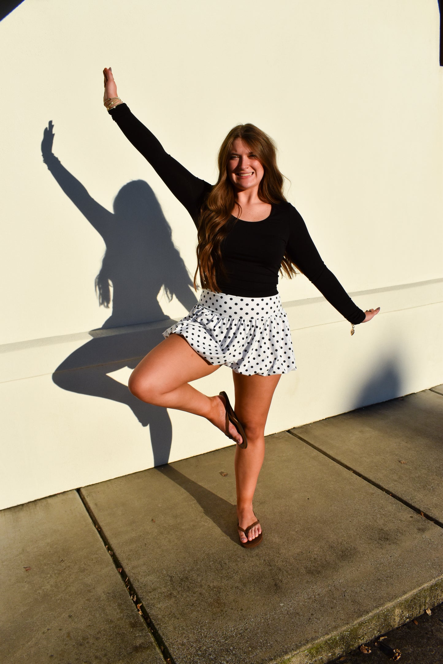 Polka Dot Print Bubble Skirt