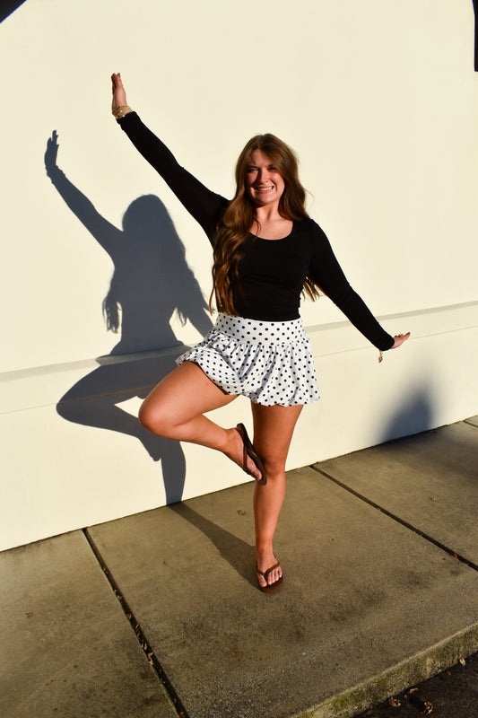 Polka Dot Print Bubble Skirt