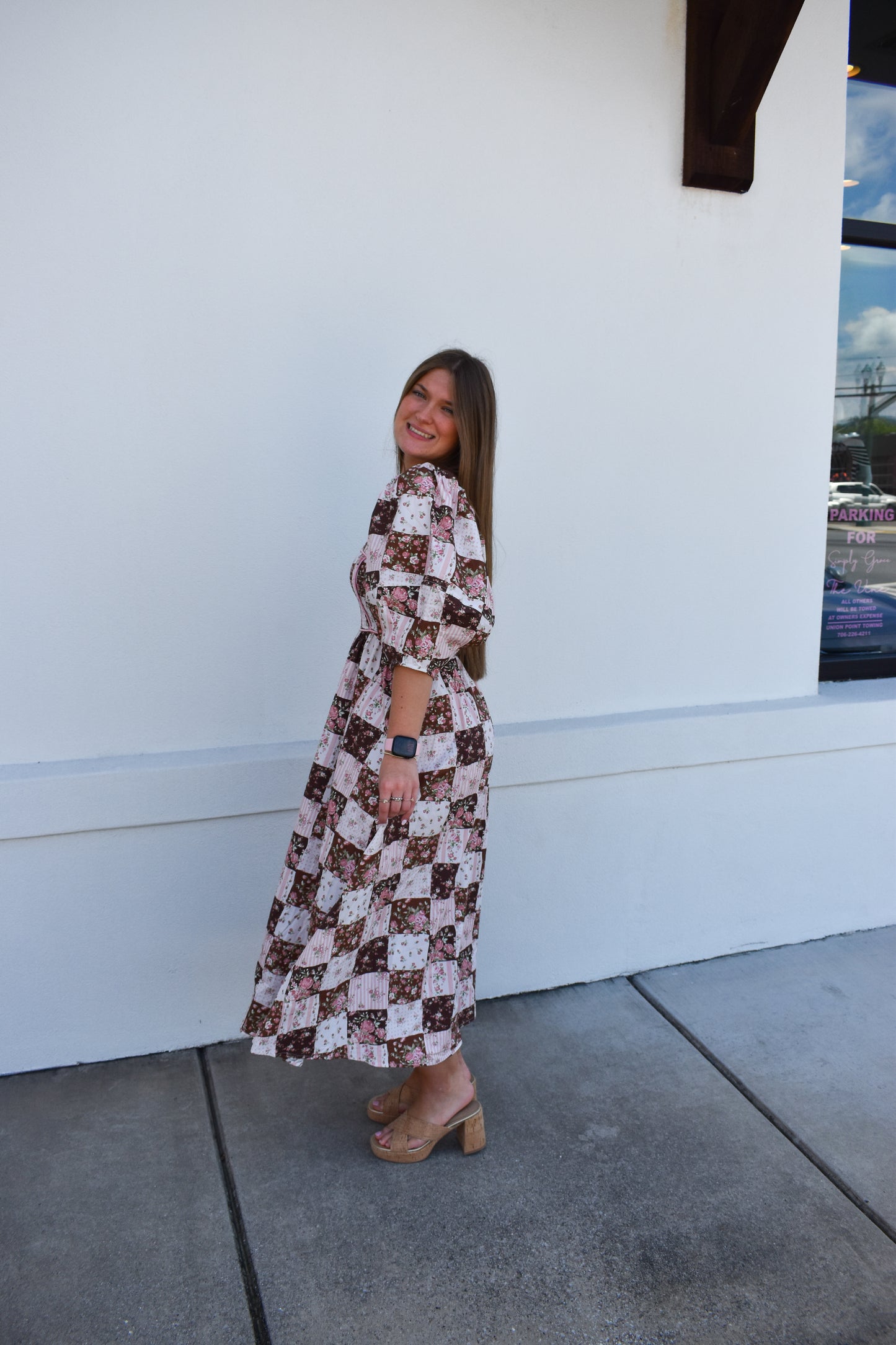 Jessie Floral Maxi Dress W/ Puffy Sleeves