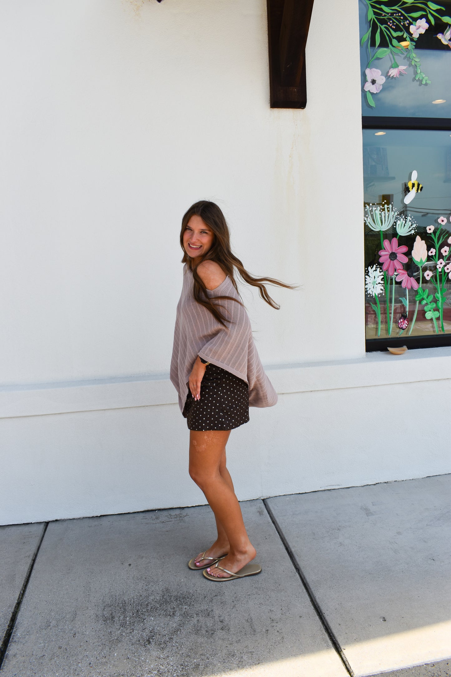 A-Line Polka Dot Utility Skirt