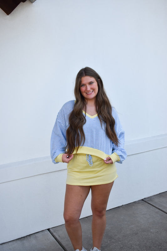 Ava Striped Contrast Top