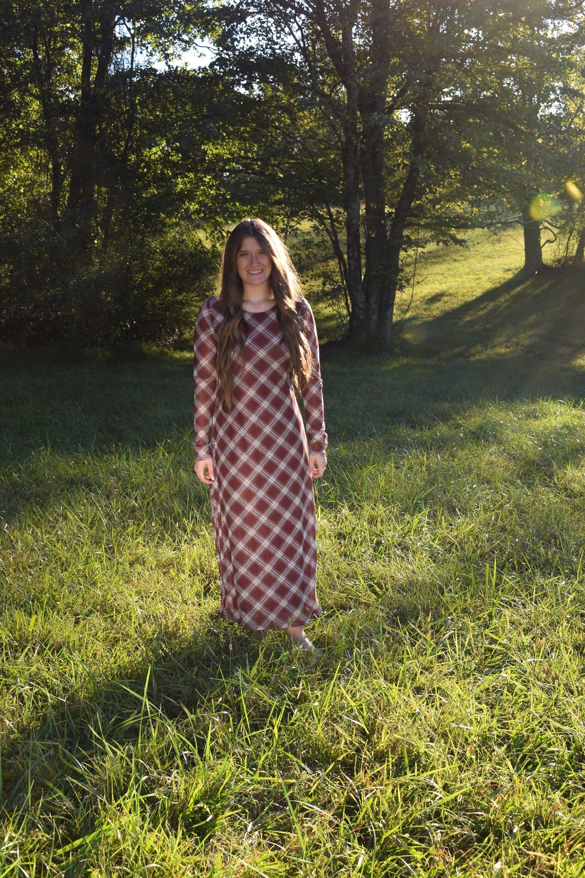 The Willow Plaid Maxi Dress