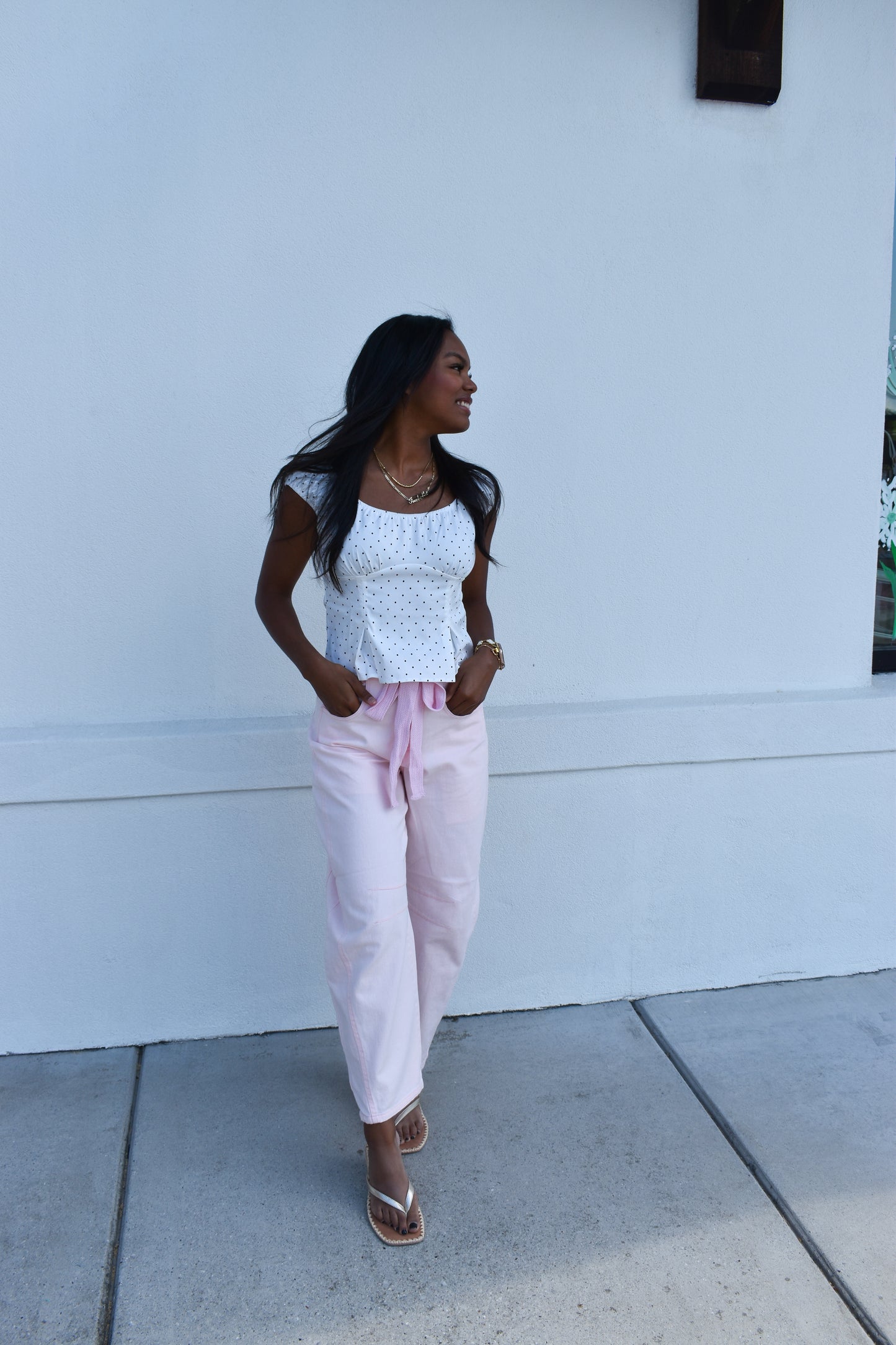 Polka Dot Peplum Top