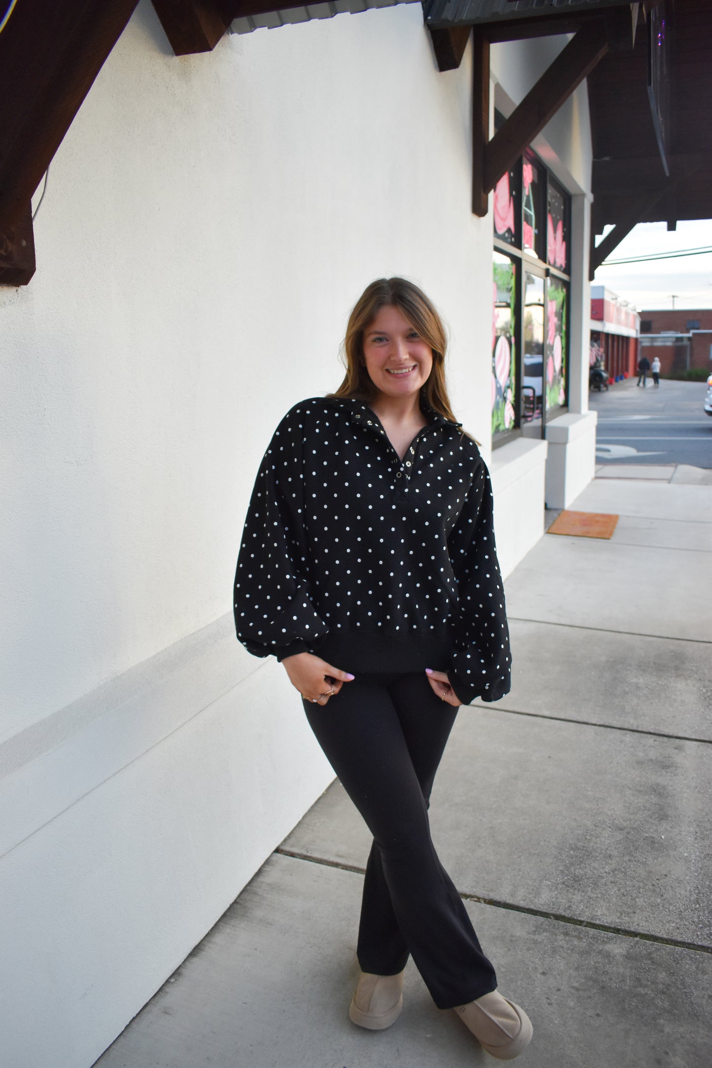 Polka Dot Piper Snap Button Sweater