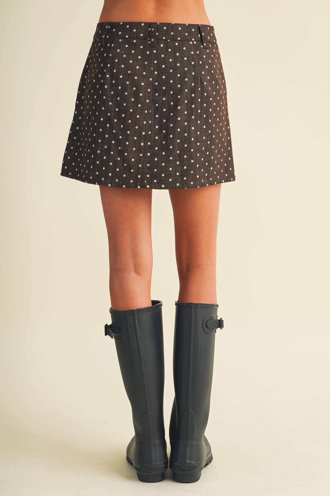 A-Line Polka Dot Utility Skirt