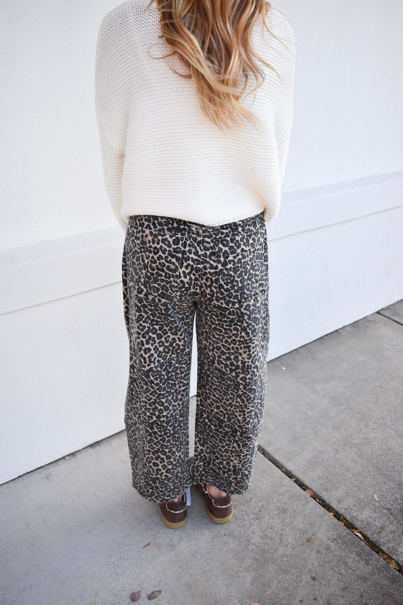 Leopard Print Barrel Pants
