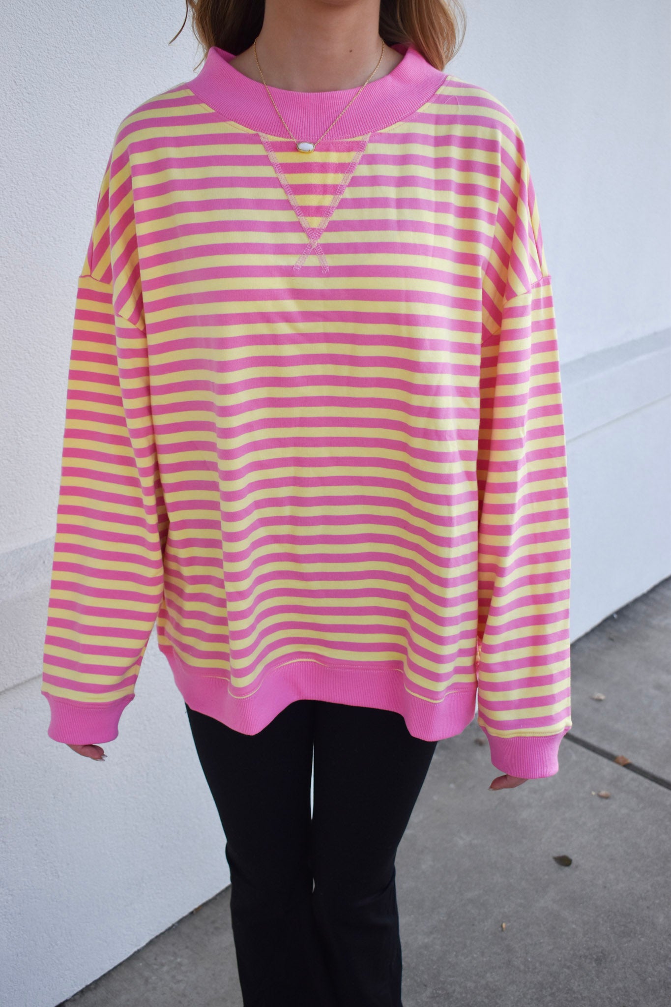 Pink Lemonade Striped Lounge Sweatshirt