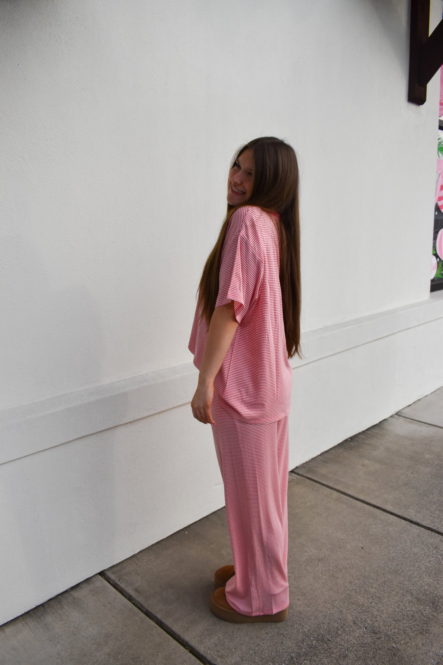 Bubblegum Stripe Short Sleeve Top