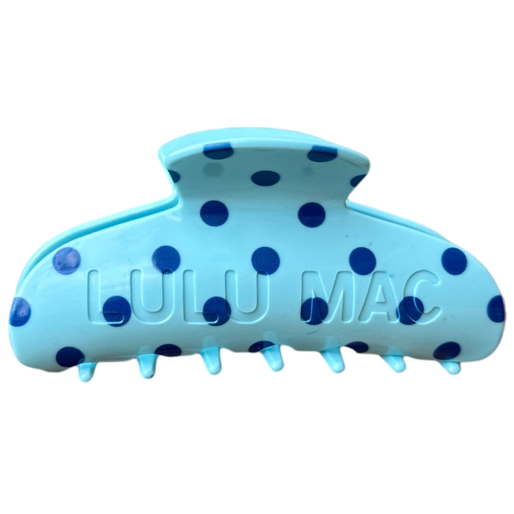 LULU MAC Claw Clip: Blue/Navy Dot