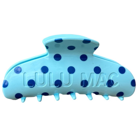 LULU MAC Claw Clip: Blue/Navy Dot