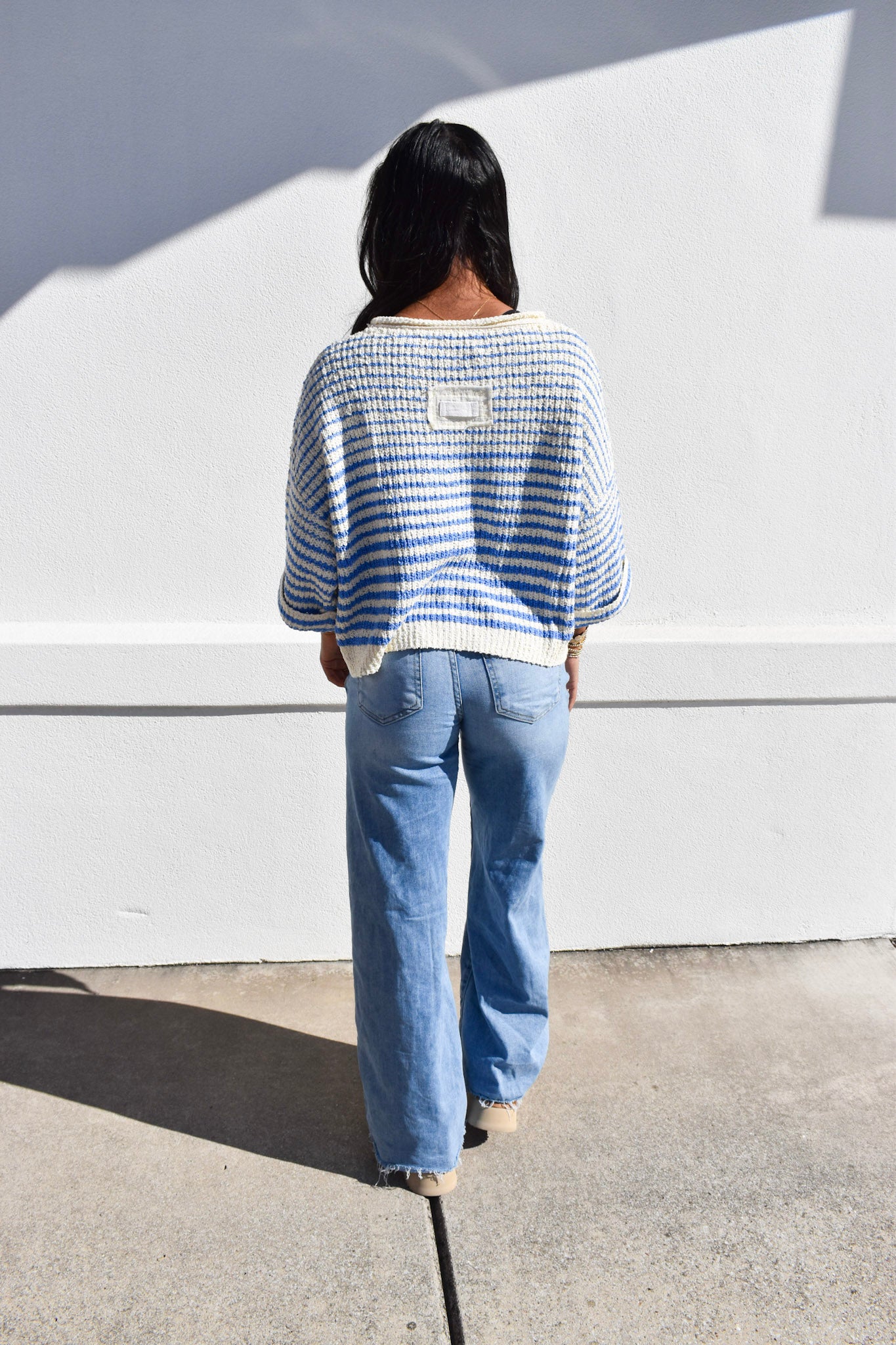 Ecru Stripe Knit Top