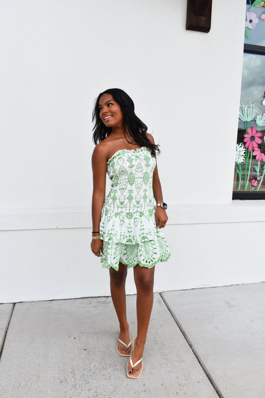 Lola Smocked Ruffle Mini Dress