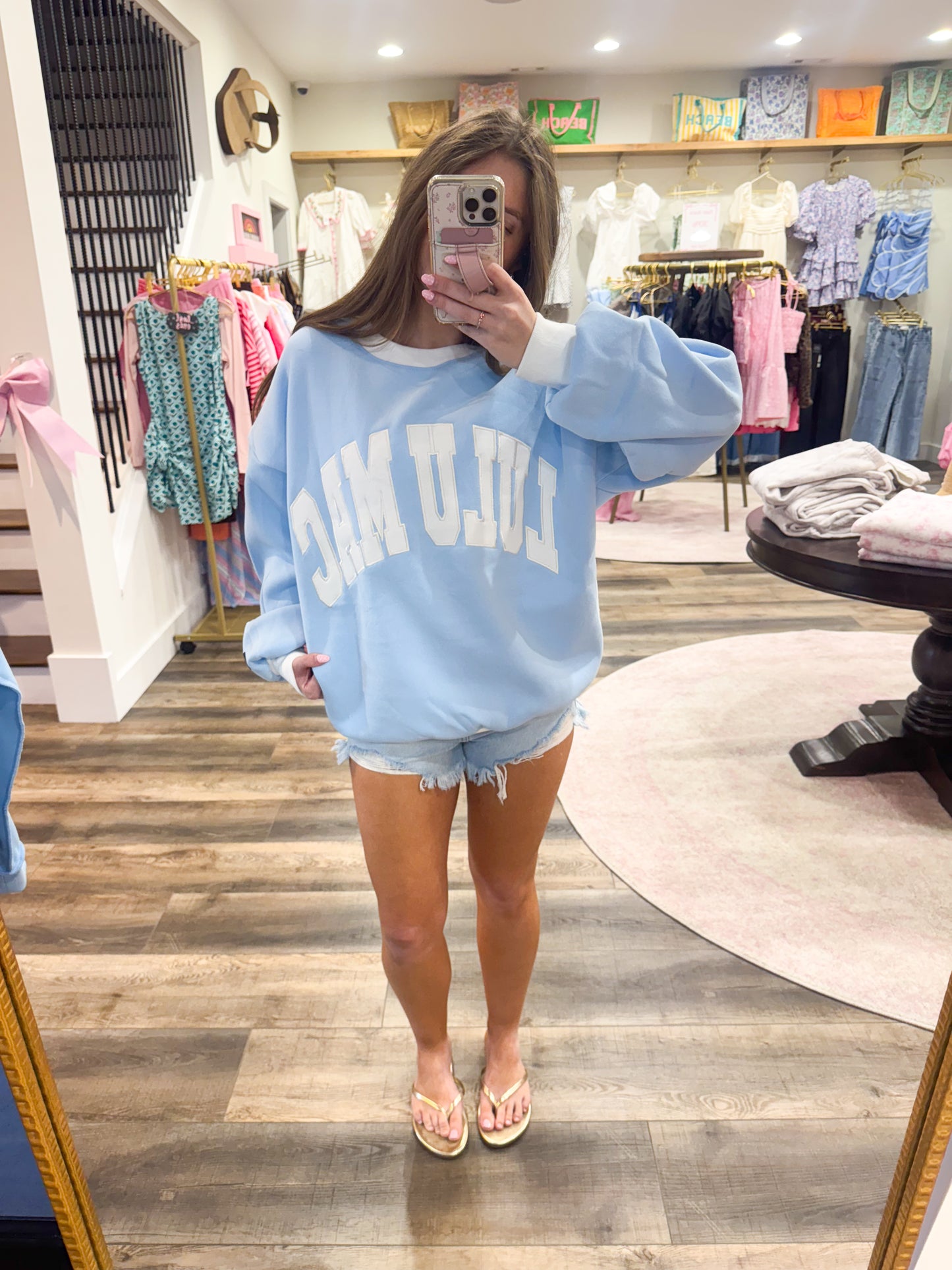 Lulu Mac Color Block: Light Blue/White