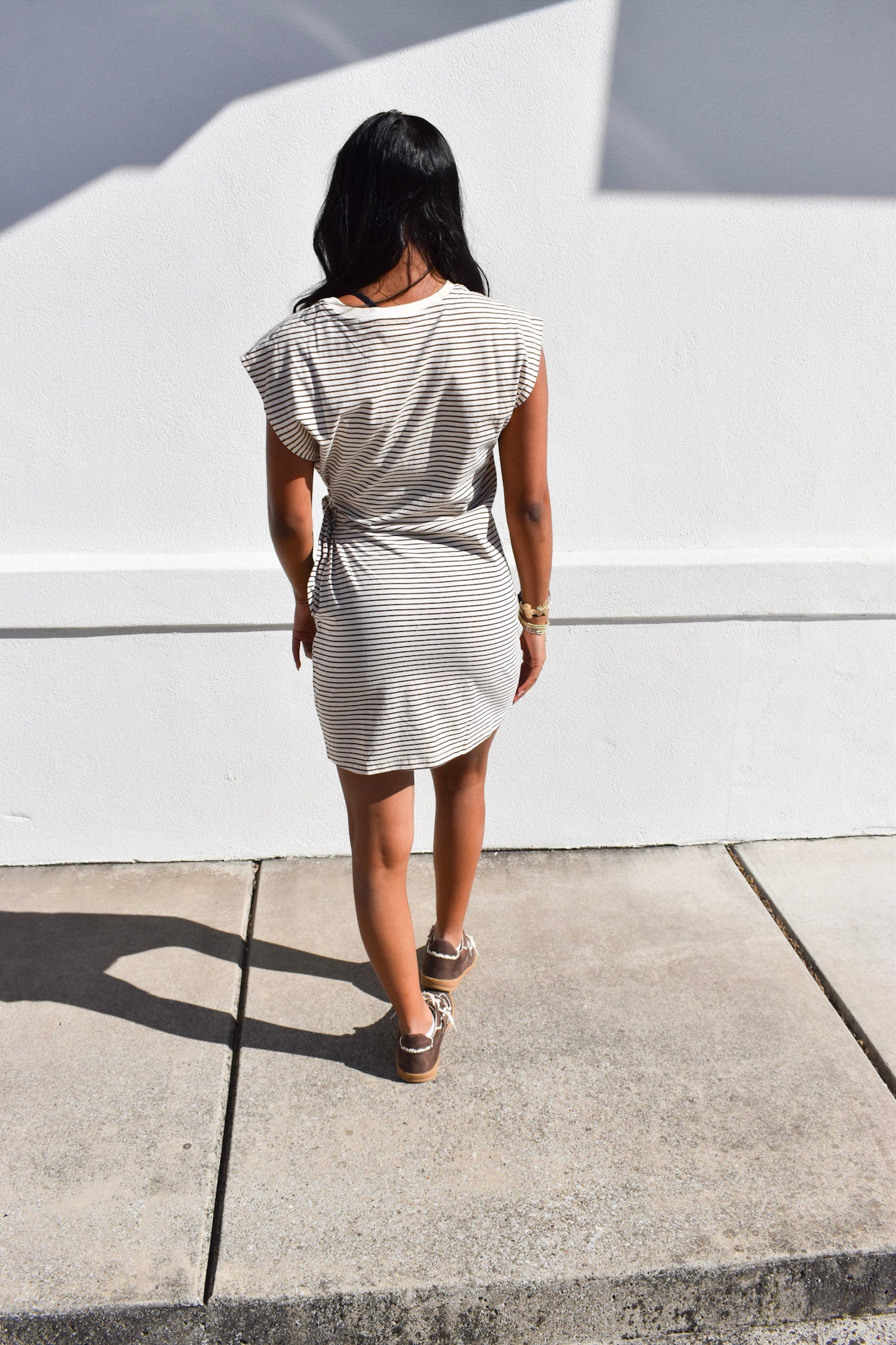 Choco/Cream Sleeveless Mini Dress