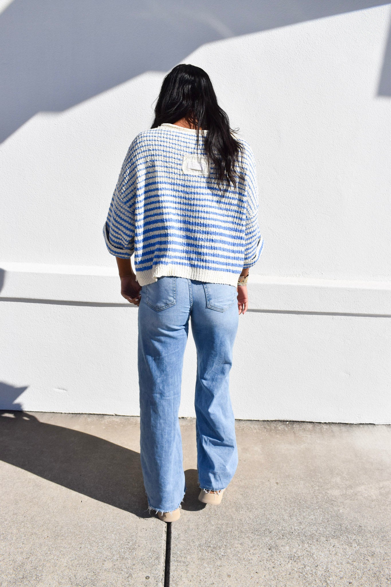 Ecru Stripe Knit Top