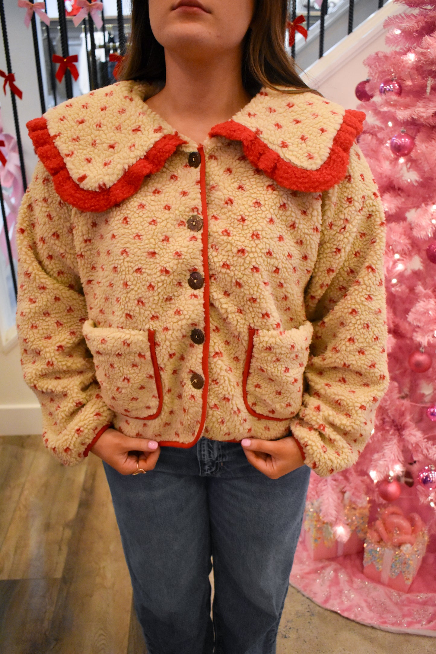 Red Heart Sherpa Jacket