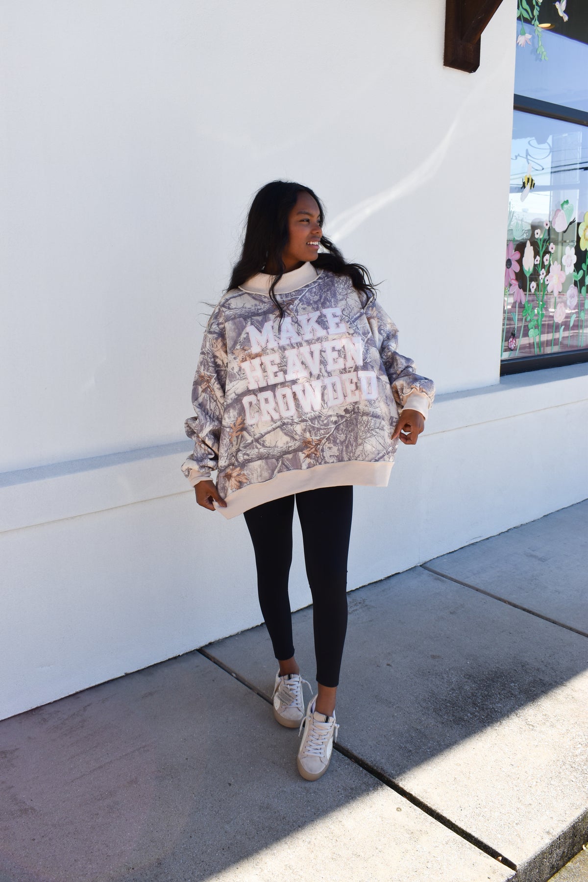 Camo Appliqué Embroidery Mockneck