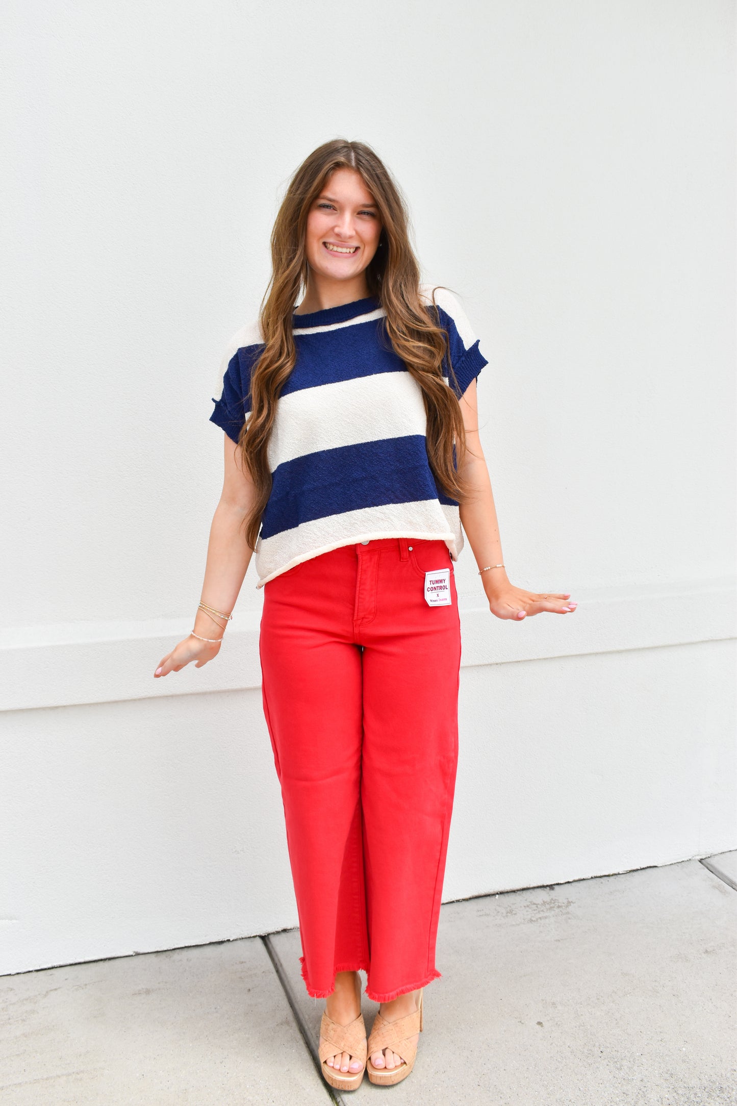 Open Back Stripe Sweater