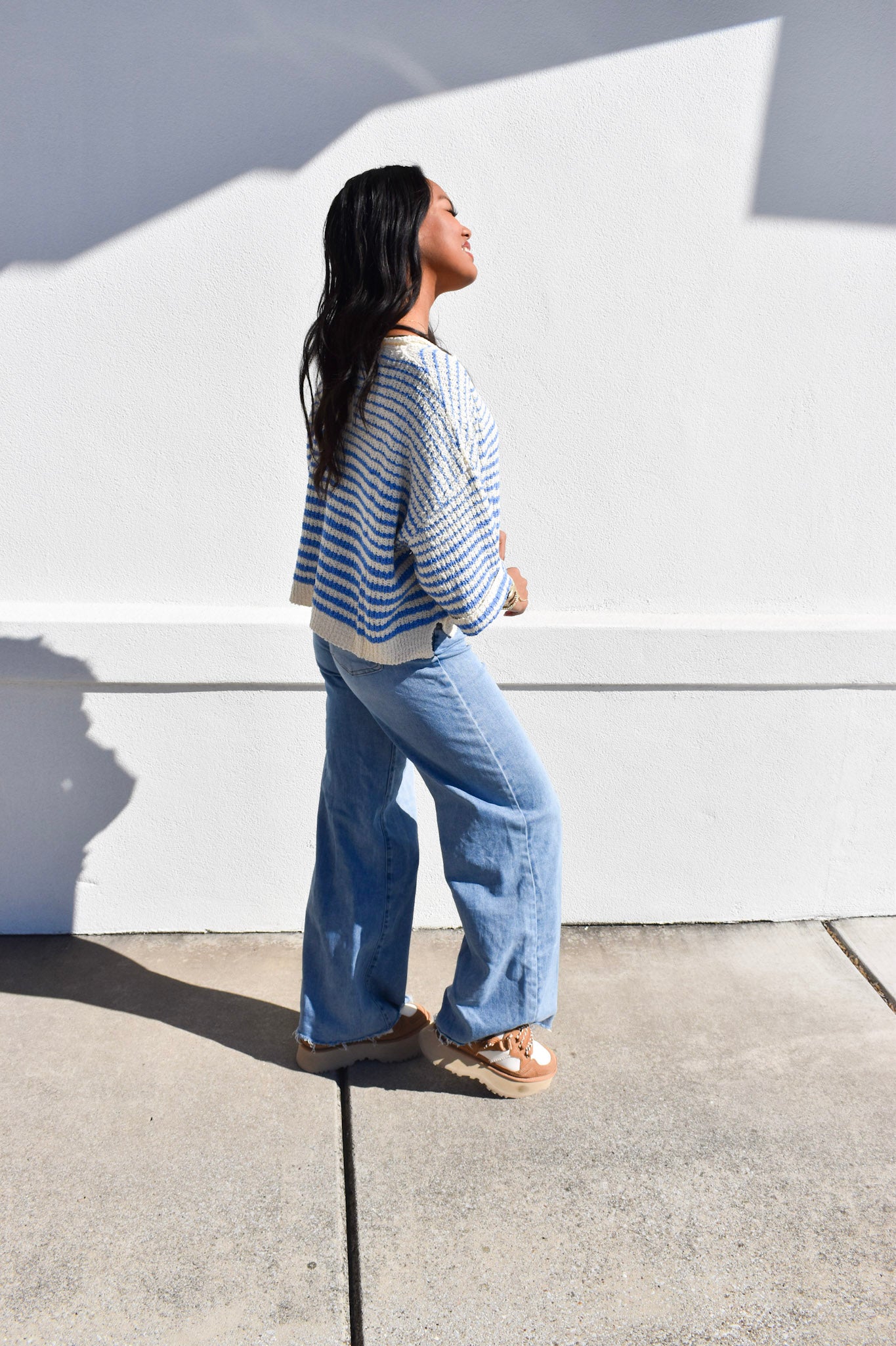 Ecru Stripe Knit Top