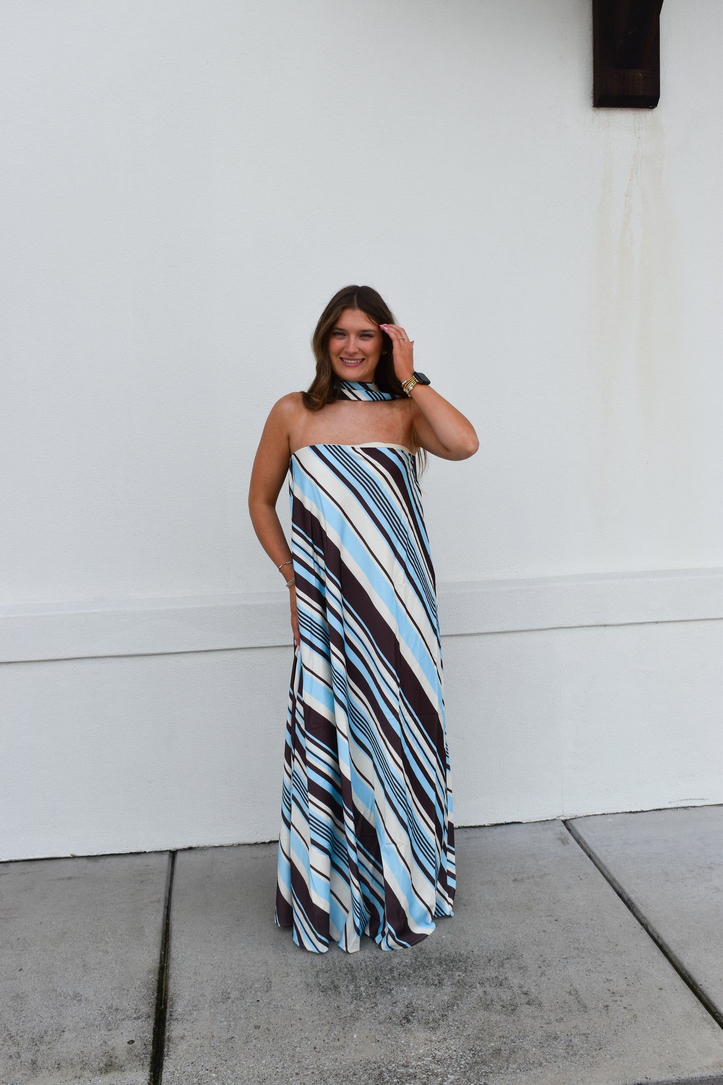 The Riviera Stripe Maxi Dress