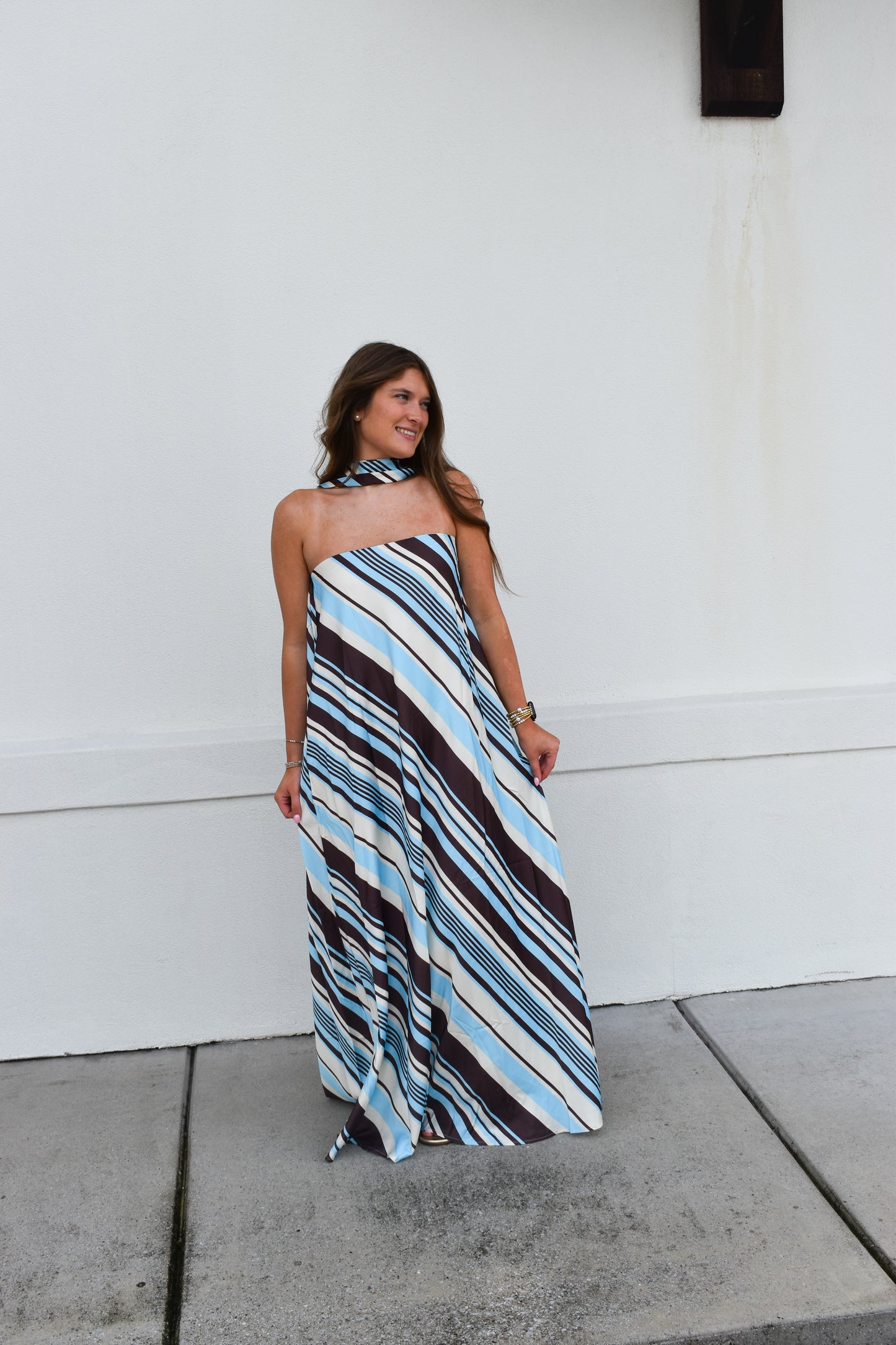 The Riviera Stripe Maxi Dress