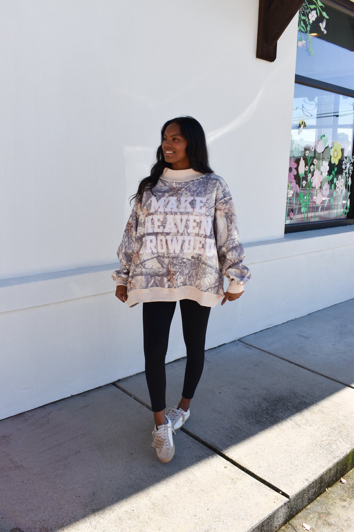 Camo Appliqué Embroidery Mockneck