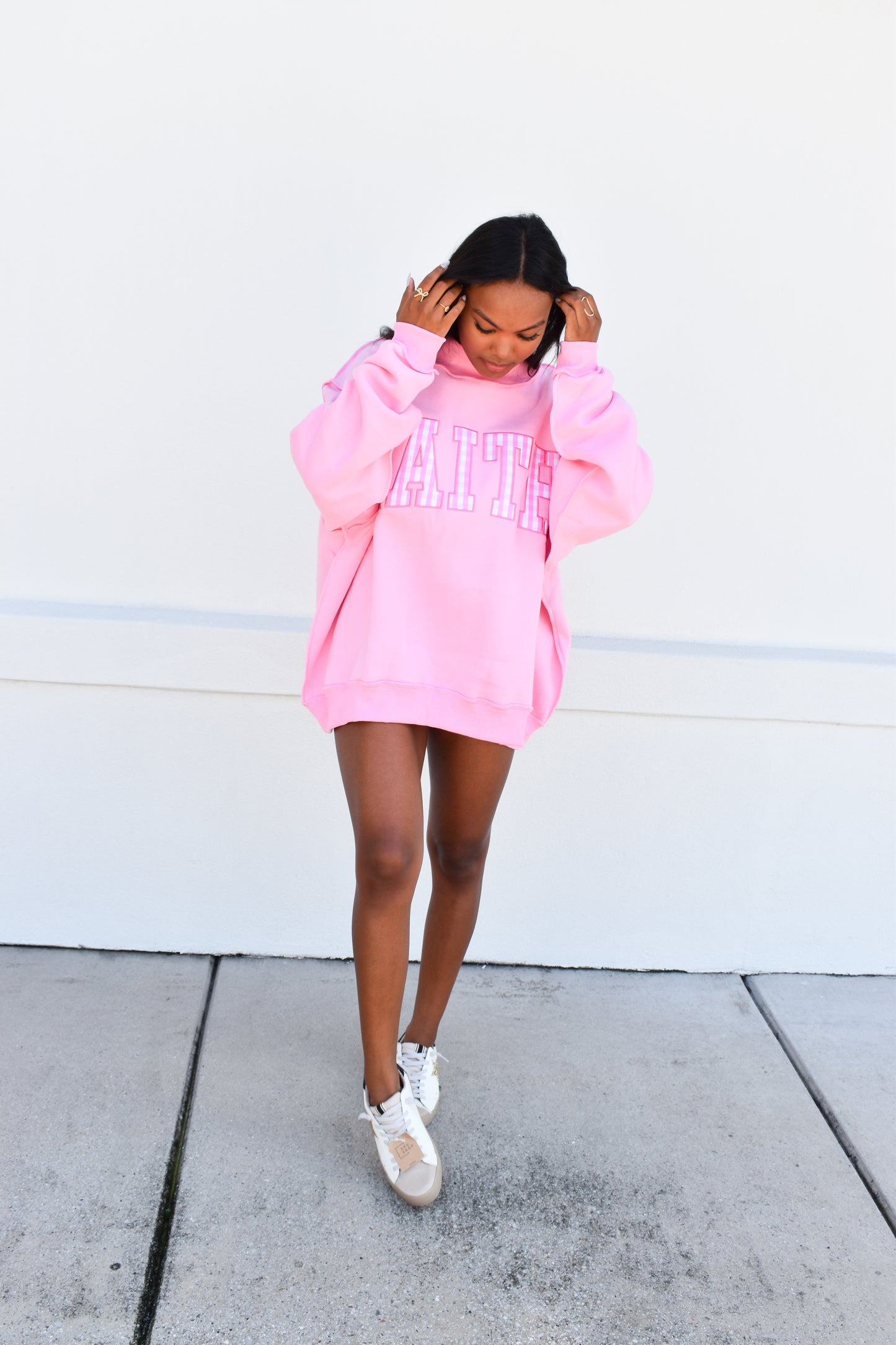 "FAITH" Embroidered Mock Neck